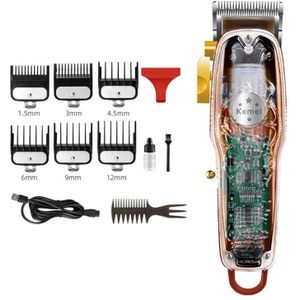 Multifunctionele Duidelijke Mannen Tondeuse 4 Versnellingen Draadloze Tondeuse Kapper Clippers Usb Oplaadbare Voor Home Kapper
