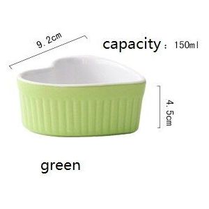 Hart vorm Souffle bakken keramische kom schotel