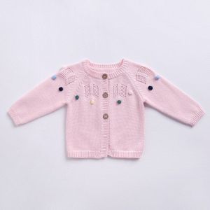 Herfst Baby Meisjes Truien Baby Meisje Vest Gebreide Trui Met Handgemaakte Pompom Kids Vest 0-2Y Baby Meisje Kleding