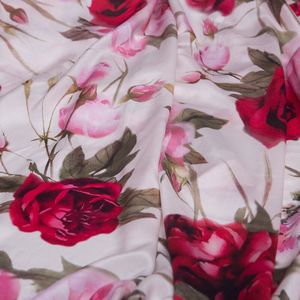 0.5 Meter Tuin Romantische Rose Gedrukt Zijden Crêpe De Chine Stof Lente En Zomer Jurk Shirt 100% Zijde Stof