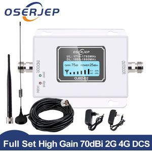 Oserjep Dcs 1800Mhz Gsm 1800 2G 4G Lte Mobiele Telefoon Signaal Repeater Booster Mobiele Telefoon Signaal Versterker + Binnen Buiten Antenne