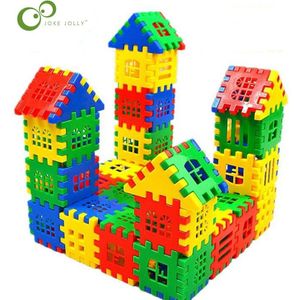 24 Stks/partij Baby Paradise Huis Spelling Puzzel Plastic Blokken Stad Diy Creatieve Model Cijfers Educatief Kinderen Speelgoed Lyq