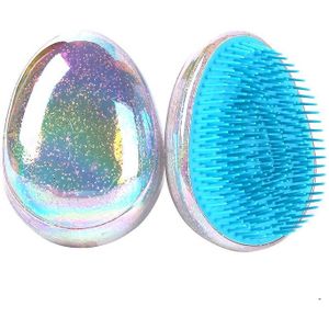1Pc 5 Kleur Tangle Hair Brush Ei Ronde Vorm Zachte Haarborstel Detangling Hair Brush Hair Styling Kappers Kam Styling gereedschap