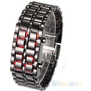 Mannen Vrouwen Lava Rvs Led Digitale Quartz Armband Horloge Elektronica Luxe Business Eenvoudig