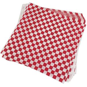 100 Stuks Gedrukt Wax Papier Voedsel Inpakpapier Vet Slip Liner Voor Brood Snoep Frieten Sandwich Burger, rood En Wit