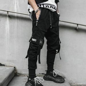 Lente Hip Hop Joggers Mannen Zwarte Harembroek Multi-Pocket Linten Man Joggingbroek Streetwear Casual Heren Broek M-3XL