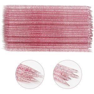 100 Stuks Herbruikbare Kristal Stok Double End Nail Art Cuticle Pusher Cuticle Remover Tool Pedicure Care Nagels Manicure Gereedschap