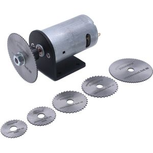 Mini Houtbewerking Diy Cutter Tools Dc 24V Motor Elektrische Zaag Set Met Cirkelzaagbladen Beugel Fit Hout Kunststof acryl Plaat