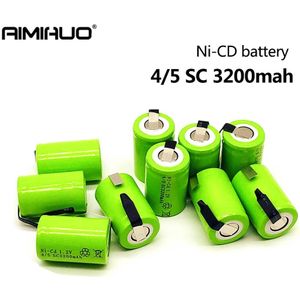 1-10 Pcs 4/5 Sc 1.2V Oplaadbare Batterij 3200 Mah Sub C Ni-Cd Batterij Met Lassen tab Vervanging Voor Elektrische Boor Schroevendraaier