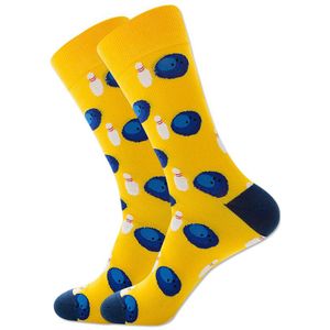 Kleurrijke Mannen Basketbal Voetbal Rugby Tennis Voetbal Bowling Sport Bal Patroon Happy Wedding Sokken Grappige Katoenen Crew Homme Sox