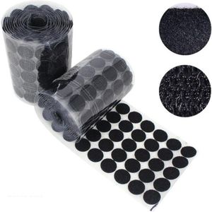 100 pairs van wit en zwart 10/15/20/25mm nylon ronde zelfklevende haak opknoping pad doseren sluiting tape naaien proces