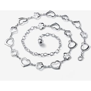 Unieke Liefde Bloem Goud Zilver Ketting Riem Vrouwen Mode Metalen Shiny Riemen Vrouwelijke Jeans Jurk Tailleband Brand 2022