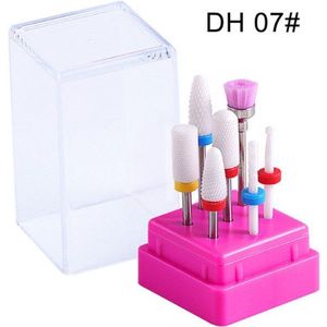 7 Stuk/Set Nail Polijsten Hoofd Keramische Tungsten Nail Polijsten Tool Legering Attachment Borstel Voor Rotary Power gereedschap