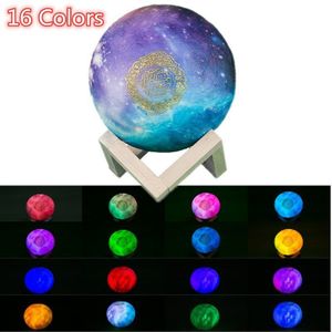 Moslim 3D Print Star Lamp Draadloze Koran Bluetooth Speaker Kleurrijke Remote Touch Led Light Bluetooth Speakers