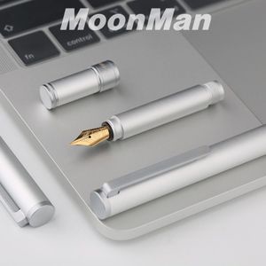 Moonman N1 Creatieve Mini Aluminium Staal Zilveren Vulpen Pocket Korte Pen Extra Fijn/Fine 0.38/ 0.5mm
