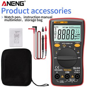 Aneng M10 Digitale Multimeter Transistor Tester Analoge 6000 Telt Multimetro Profesional Condensator Inductie Meter Rm101/Zt102