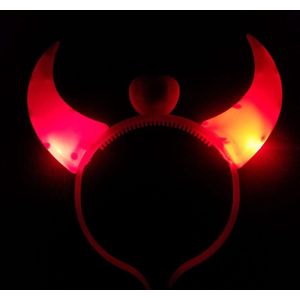 Halloween Party Bar Cosplay Props Levert Masker Lichtgevende Hoorn Knipperende Led Hoofdband Maskers