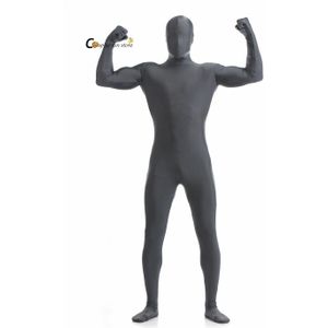 Volwassen Full Body Spandex Lycra Zentai Pak Sliver Zwarte Strakke Pakken Pure Kleur Halloween Party Unitard