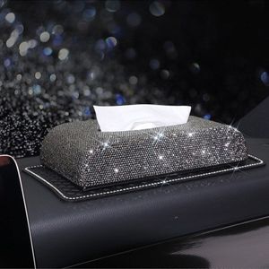 Volledige Diamond Sterren Tissue Box Tray Auto Kristal Tissue Doos Auto Decoraties