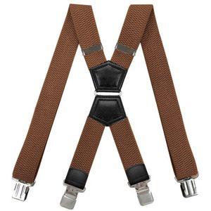 Heavy Duty Bretels 4 Clips X Vormige Met Ijzeren Ring Verstelbare Elastische Jean Broek Broek Riem Werk Jarretel Voor Mannen mode