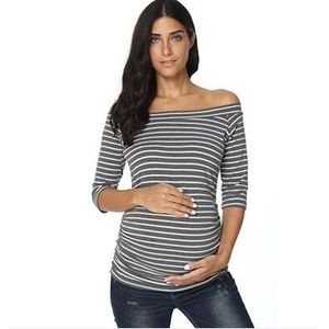 Slash Hals Top Gestreepte Blouse vrouwen Side Ruches 3/4 Mouwen Moederschap Tops Lente Premaman T-shirt Vrouwen Top Zwangerschap kleding