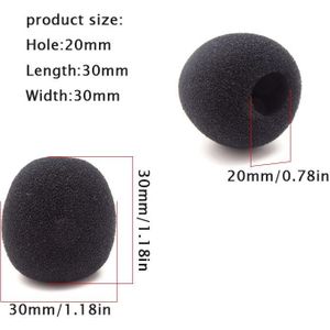 Bestall Schuim Voorruiten ronde bal vorm windschermen microfoon foam covers voor 30x30x20mm Size Mic Capsule