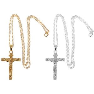 Katholieke Jezus Christus Op Inri Kruis Kruisbeeld Hanger Ketting Mode-sieraden