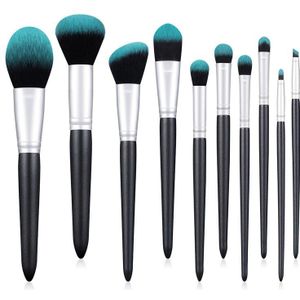 Xinyan Professionele Make-Up Kwasten Set Groene Schoonheid Gereedschap Oogschaduw Foundation Make Up Kwasten Cosmetica Set 10 Pcs