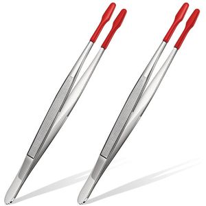 2 Stuks Van Rubber Tip Pincet Pvc Siliconen Precisie Pincet Laboratorium Industriële Hobby Craft Pincet Tool