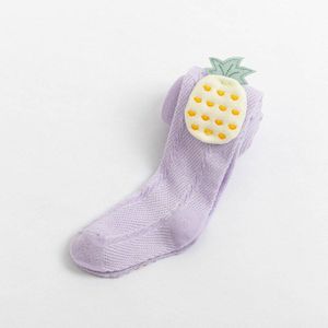 2022 Zomer Herfst Effen Kleur Peuter Kids Panty Cartoon Vruchten Meisjes Panty Dunne Mesh Anti-Muggen Kinderen Kousen