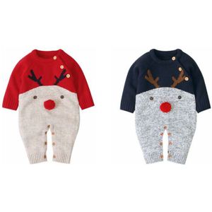 Xmas Baby Kids Bodysuit Baby Romper Trui Jumpsuit Jongen Meisje Herten Knitwear