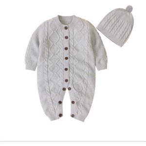 0-18M Winter Warme Dikke Trui Voor Baby Meisje Jongen Pasgeboren Kid Kleding Lange Mouw Gebreide Romper Lange mouwen Truien Outfit