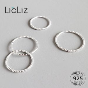 Licliz 925 Sterling Zilver Twisted Gevlochten Touw Ringen Voor Vrouwen Mannen Stapelbaar Ring Sieraden Anillos Bijoux Femme LR0724
