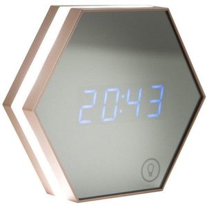 Muur Opknoping Klok LED Temperatuur Display Digitale Thuis Snooze Opladen Elektronische Spiegel Torenuurwerk Nachtlampje Smart Alarm Horloge