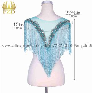 Fzd 1 Set Naaien Op Bungelende Gouden Strass Kwastje Applique Wedding Lijfjes Patches Steentjes Kralen Voor Trouwjurken
