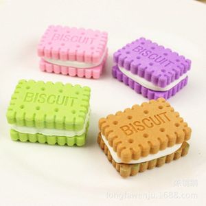 4 Stks/pak Leuke Cartoon Cookie Biscuit Rubber Gum Set Snoep Kleur Student Kids School Kantoorartikelen