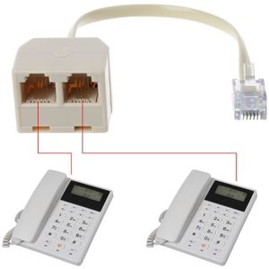 Telefoon Splitter RJ11 6P4C 1 Male Naar 2 Vrouwelijke Adapter RJ11 Om RJ11 Separator