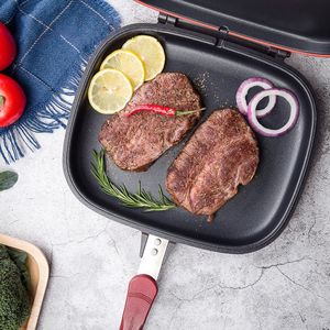 32/28Cm Double Side Grill Koekenpan Non-stick Barbecue Koken Tool Thuis Diy Grill Pan Pannenkoek pan Rechthoekige Pannenkoek Maker