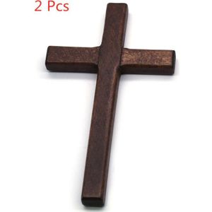 2 Stuks Handgemaakte Houten Kruisbeeld Kruisen Jezus Christus Ornamenten Religieuze Charm Ketting Hanger Maken