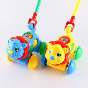 Baby Peuter Trolley Speelgoed Zuigelingen Kinderen Push Muziek Ring Hand Push Vliegtuig Zal Spit Tong Hoofd 1-3 Jaar oude