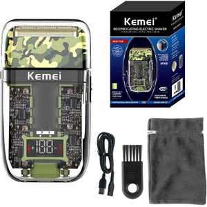 Kemei Transparante Elektrische Scheerapparaat Mannen Scheerapparaat Oplaadbare Baard Scheerapparaat Drijvende Gezichtsverzorging Scheren Machine