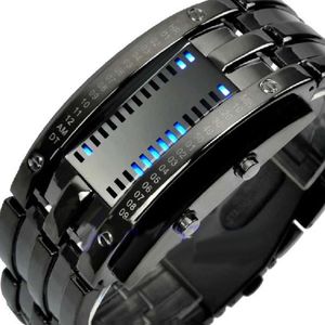 Populaire Luxe Mannen Vrouwen Creatieve Rvs Led Datum Armband Binaire Horloge