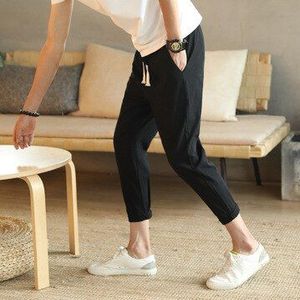 Casual Mannen Zwarte Mode Leggings Katoen Ademend Mannelijke Kleding Effen Kleur Plus Size Mannelijke Grijze Broek