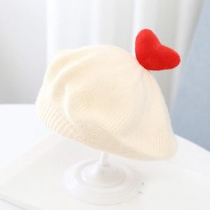 Peuter Baby Meisjes Winter Gebreide Beanie Hat Cap Liefde Hart Wollen Garen Warm Baret