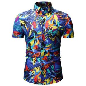Regelmatige Fit Heren Katoen Korte Mouw Hawaiian Shirt Zomer Casual Bloemen Shirts Mannen Plus Size M-3XL Tops