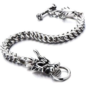 Draak Hoofd Armband Stijl Rvs Trend Mannen Titanium Staal Viking Armbanden Punk Biker Armband Vrouwen Bangles