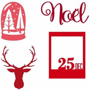 Franse Woorden Hiver Kerst Herten Noel Beer Foto Bloem Metalen Stansmessen DIY Handgemaakte Kaarten Scrapbooking Papier Craft Sterft