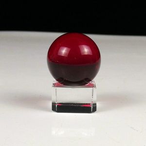 Kleurrijke 30mm crystal ball met base fotografische ornament magic glazen bol voor souvenir woondecoratie