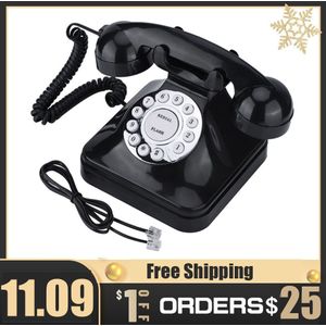 WX-3011 - Vintage Telefoon - Zwart - Retro Draad Vaste Telefoon
