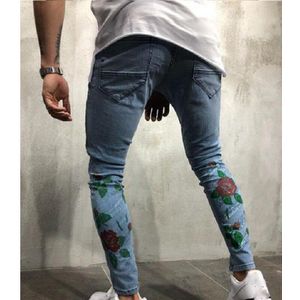 Wepbel Mode Gat Gescheurde Jeans Vrouwen Denim Potlood Bloemen Broek Casual Slim Fit Jeans Broek Vrouwelijke Jeans